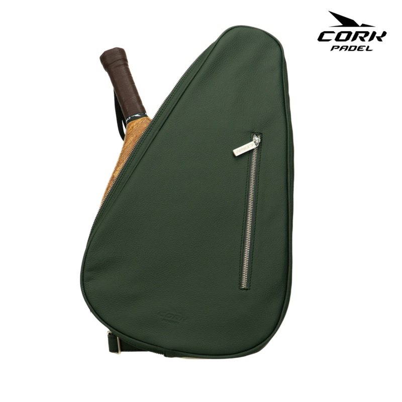 Cork Green Leather Racket Cover
