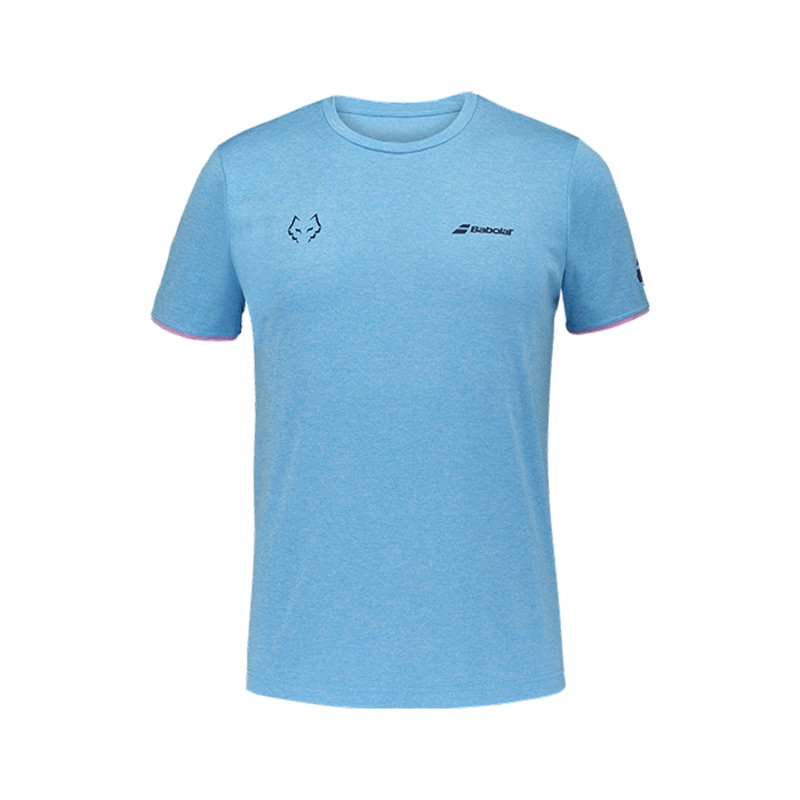 Camiseta Babolat Crew Neck Tee Cyan Blue 2025 J. Lebrn