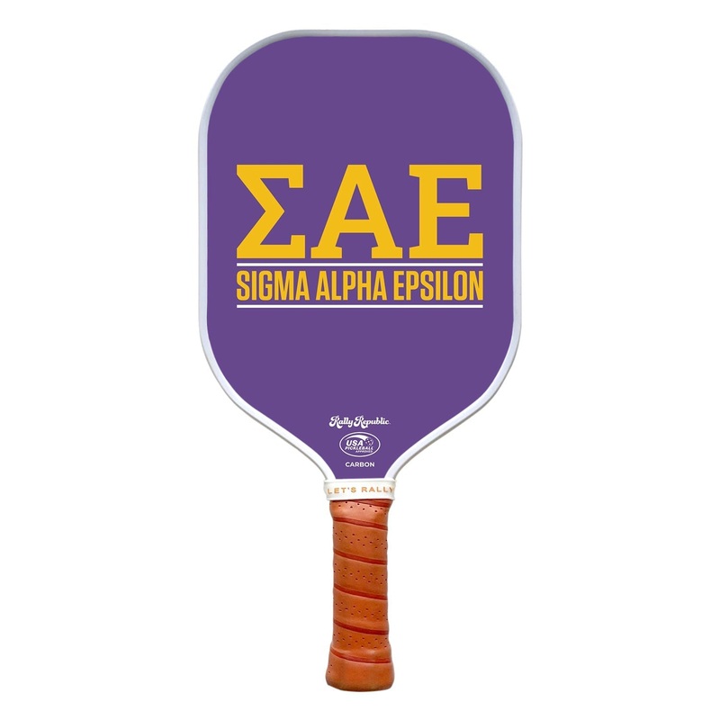 Rally Republic PIckleball Paddle - Sigma Alpha Epsilon SAE Purple Greek Letter