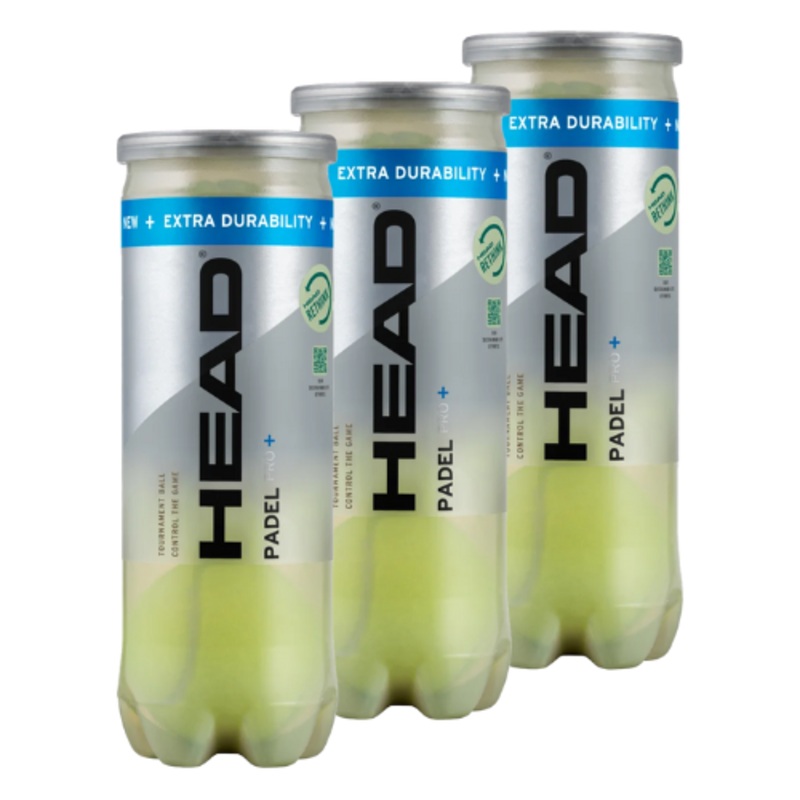 3 cans of Head Pro+ Padel Balls