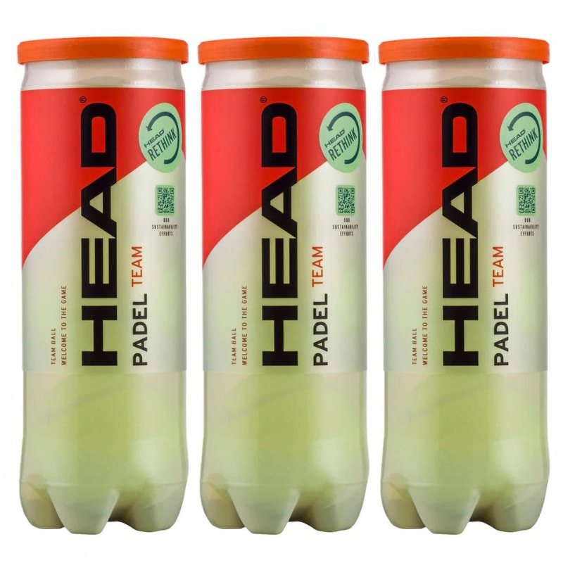 Tripack de 3 balles de padel Head Padel Team