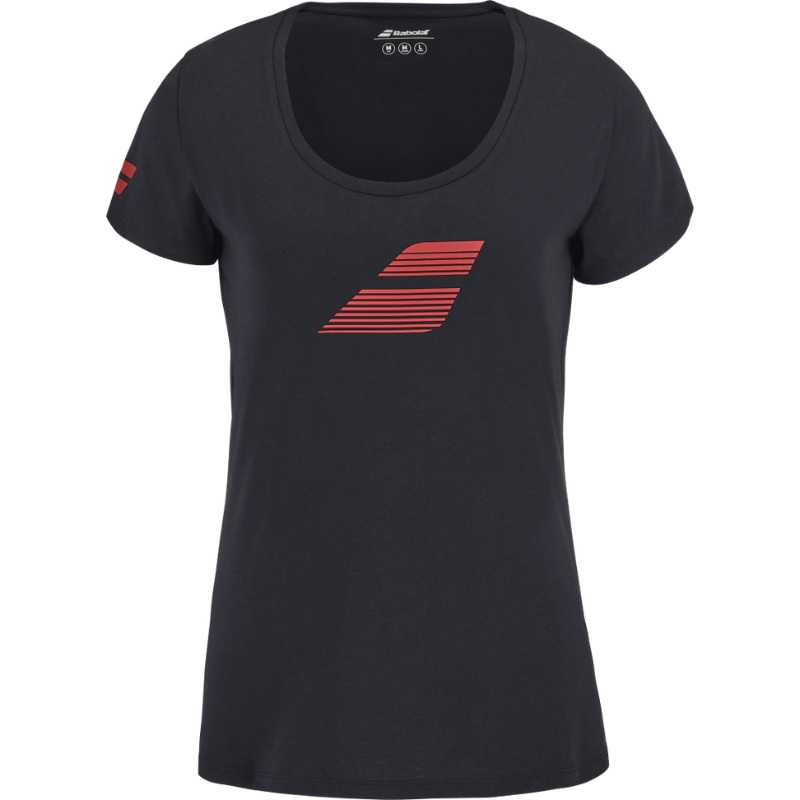 T-shirt Babolat Exercise Flag Tee Noir Femme 2025