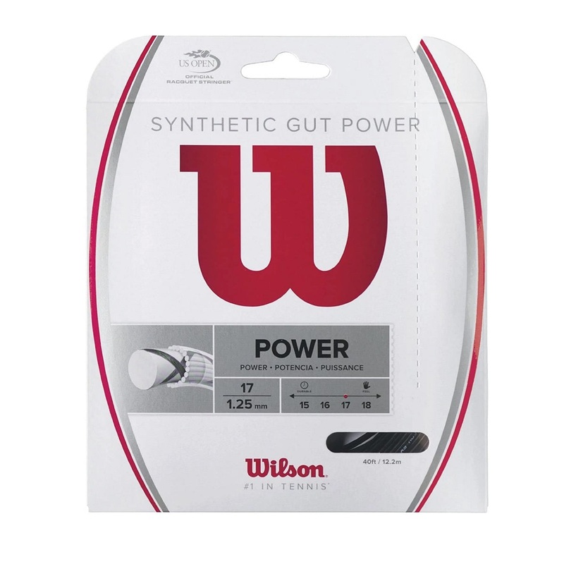 Wilson Synthetic Gut Power 17 Tennis String (Black)