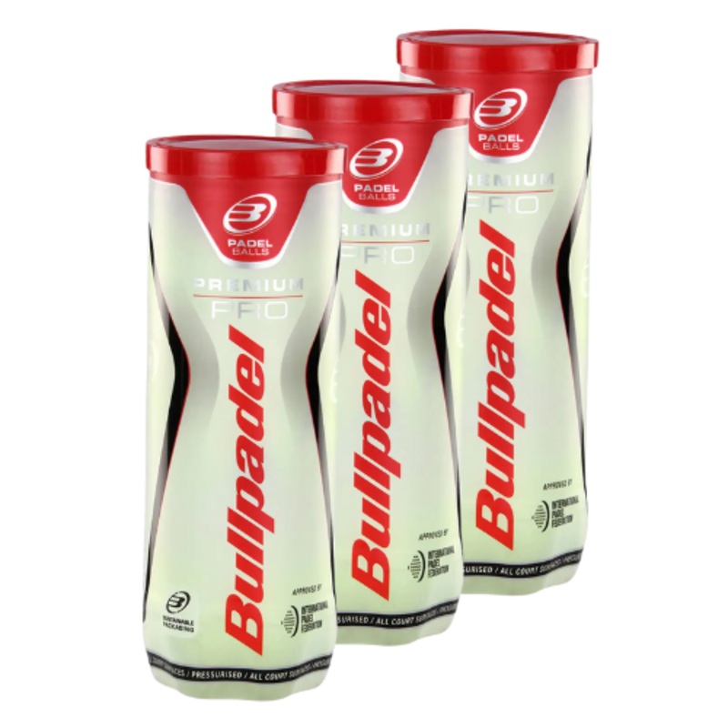 3 Cans of Bullpadel Premium Pro Balls