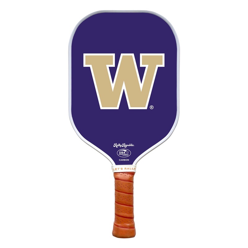 Rally Republic PIckleball Paddle - Washington Huskies Purple Athletic Logo