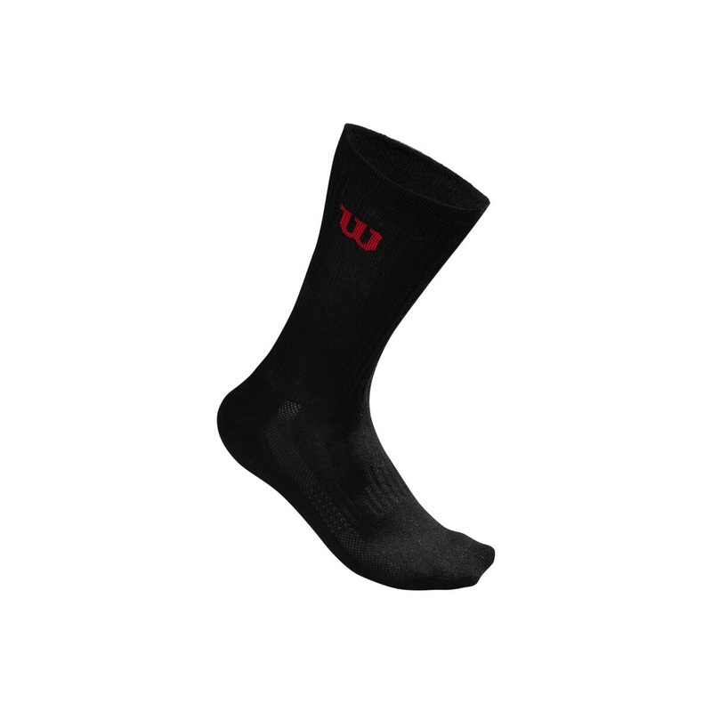 Wilson Men's Crew Socks 3 Pack (Black)