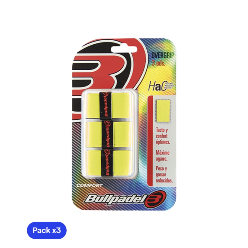 Overgrips Bullpadel GB1200 Comfort Amarillo Fluor (Pack x3)