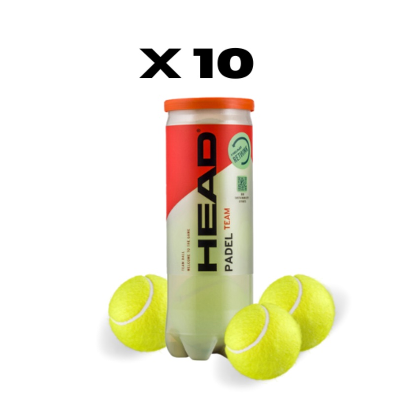 10 cans of Head Padel Team balls