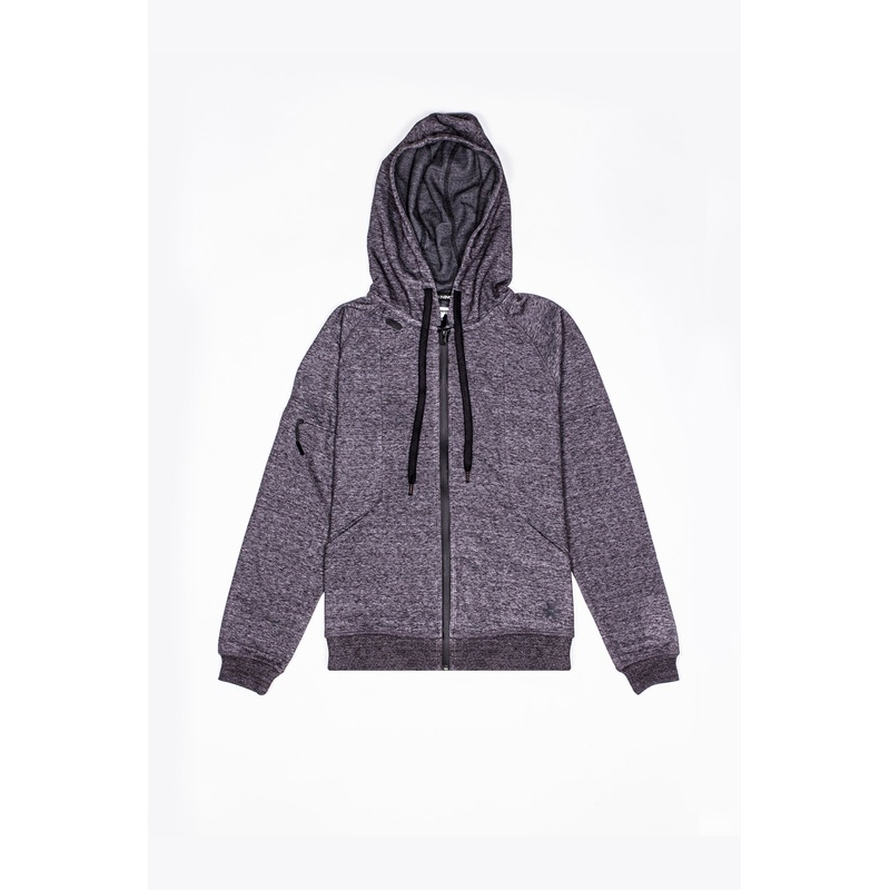 Osaka Men Techleisure Zip Hoodie | Black Melange