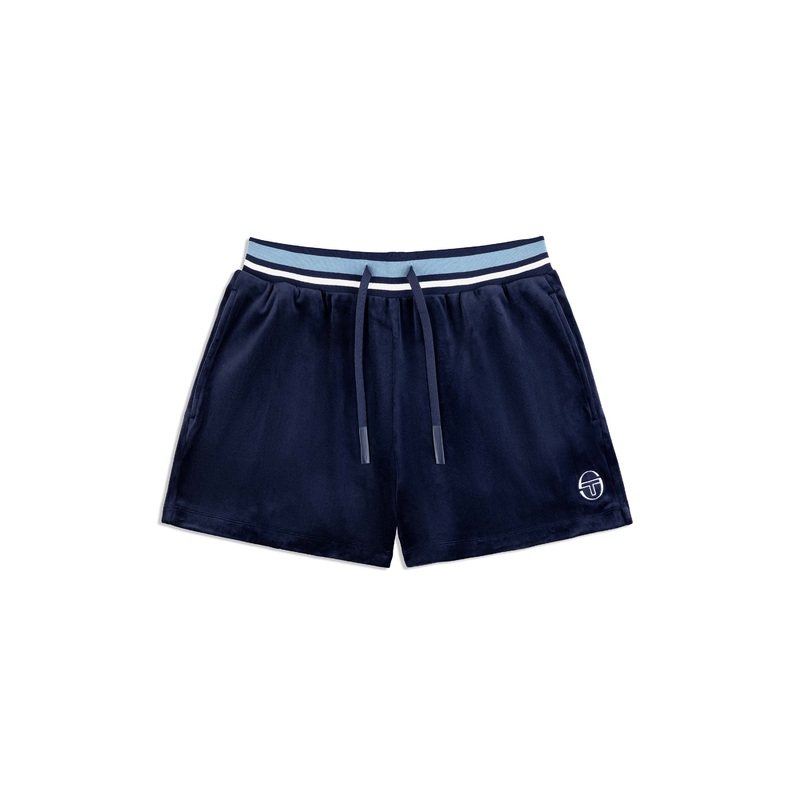 Sergio Tacchini Adele Velour Shorts - Maritime Blue