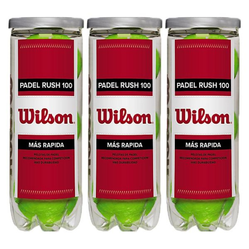 Tripack de 3 balles de padel Wilson Padel Rush 100