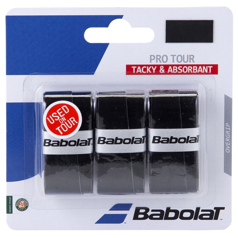 Babolat Pro Tour Overgrip 3 Pack (Black)