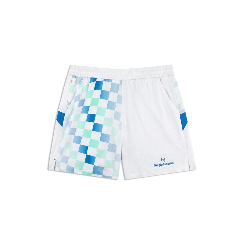Sergio Tacchini Luca Piqu Printed Shorts - Brilliant White