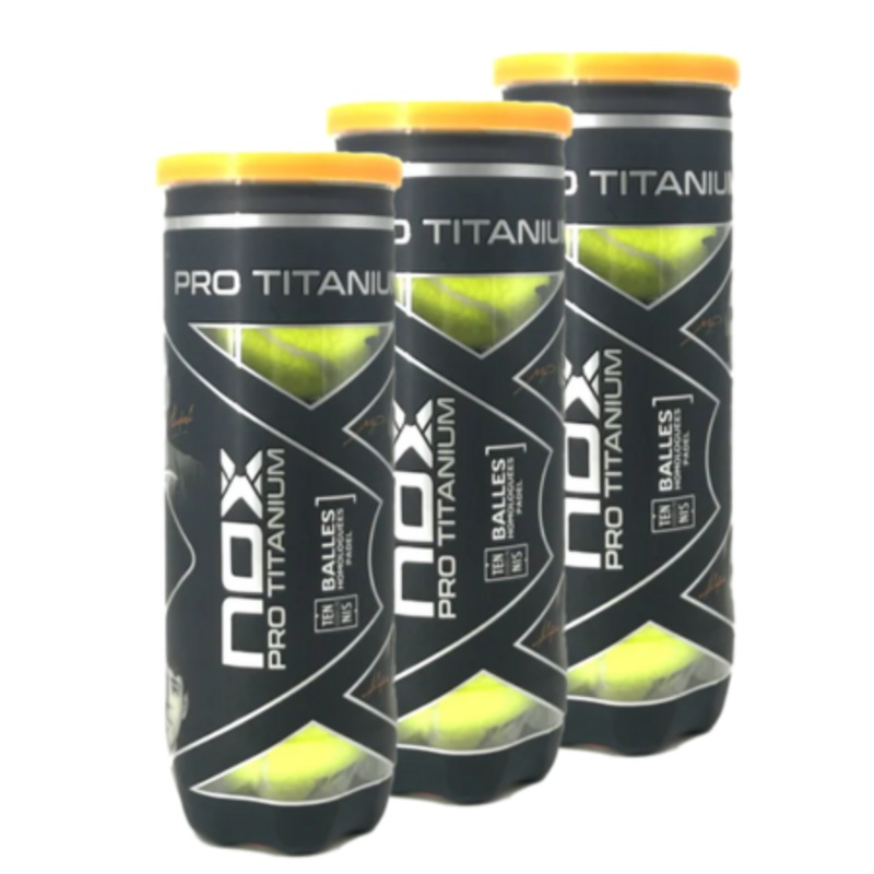 3 cans of Nox Titanium Pro Padel Balls