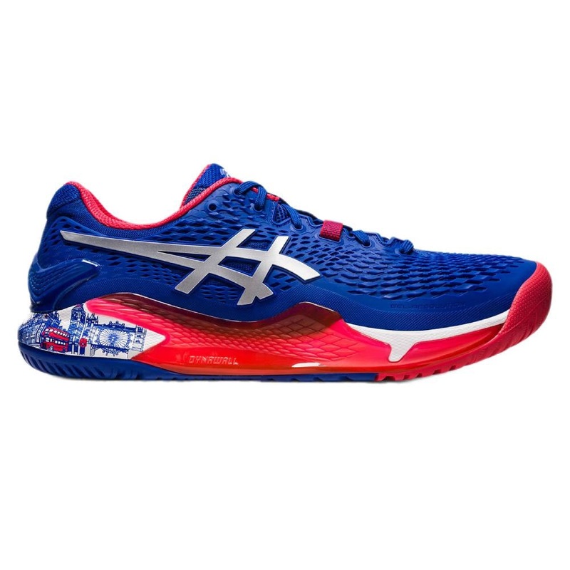 Asics Gel Resolution 9 London Wimbledon Edition Men's Tennis Shoe (Blue/Red)