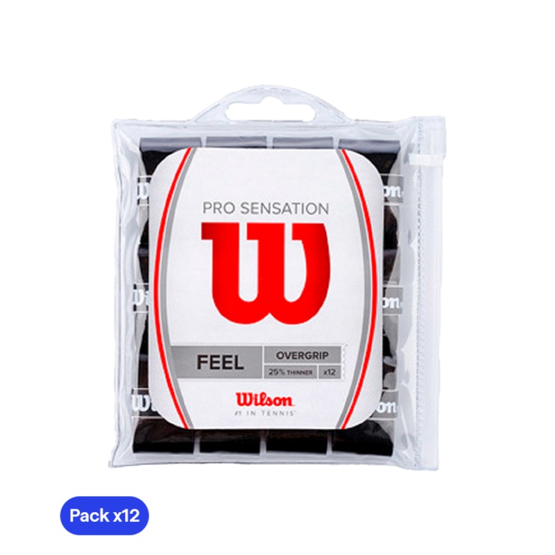 Overgrips Wilson Pro Sensation Lisos Negro (Pack x12)