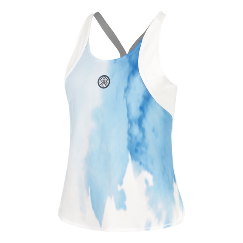 Watercolour Tank Top Women - White, Blue