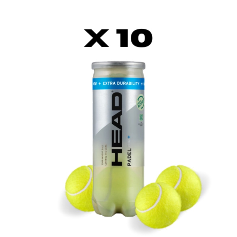 10 cans of Head Pro+ Padel Balls