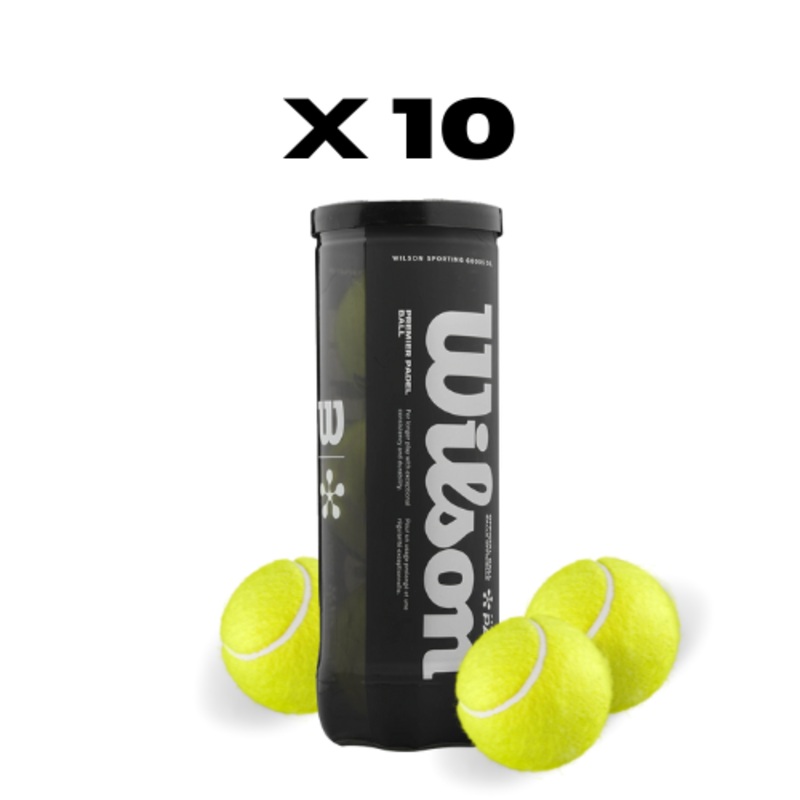 10 cans of Wilson Premier Padel balls