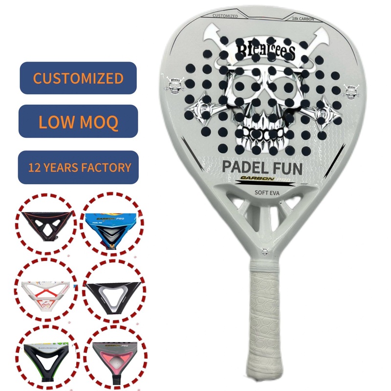 Anxspin Selling Durable Diamond Shape T700/3K/12K/18K Carbon Fiber Outdoor Sports Logo Print Acceptable Badminton Shuttlecock Beach Tennis Kids Padel Racket