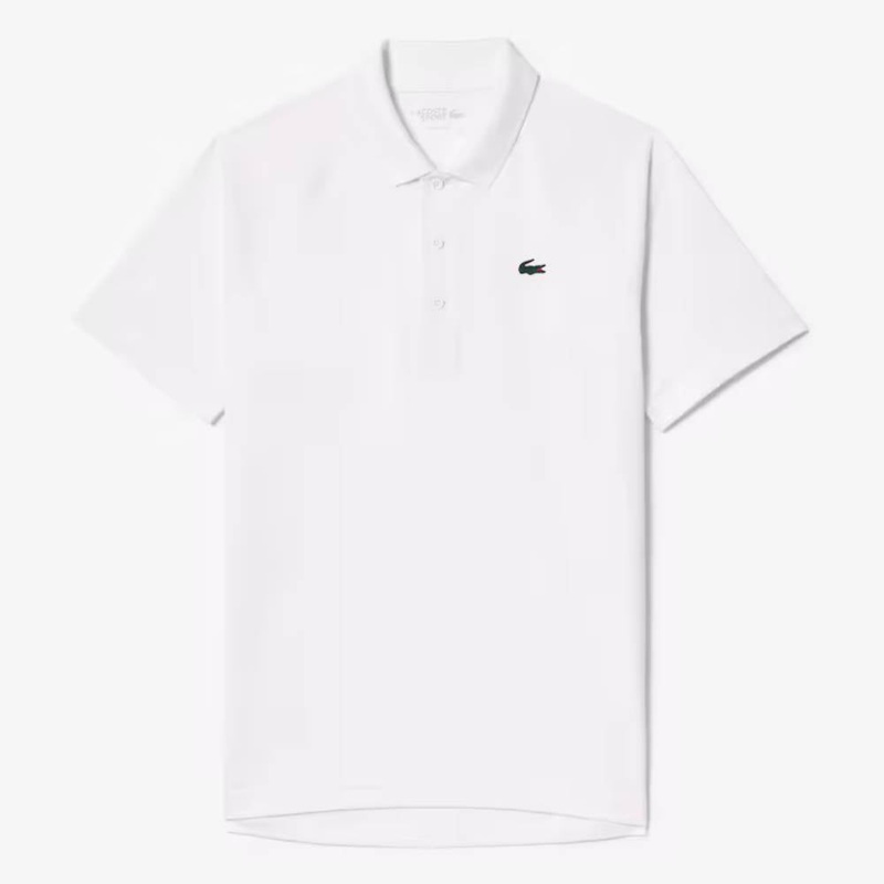 Lacoste Men's Rip Resistant Plain Tennis Polo Top (White)