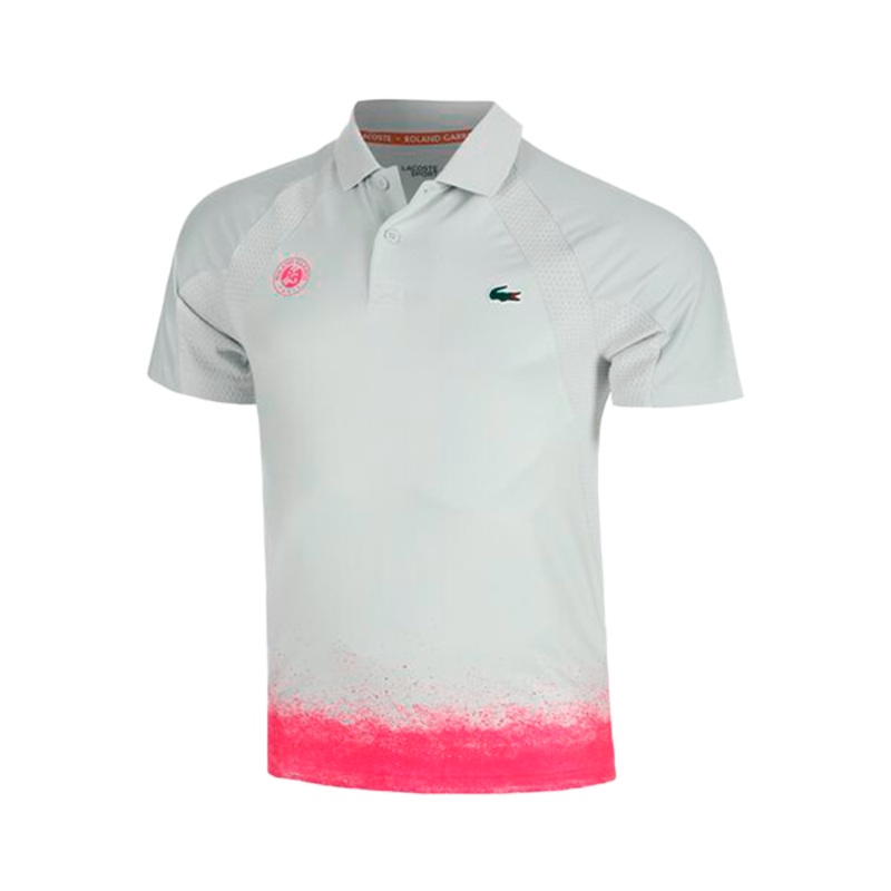 Polo Lacoste Roland Garros Blanco/Rosa 2025