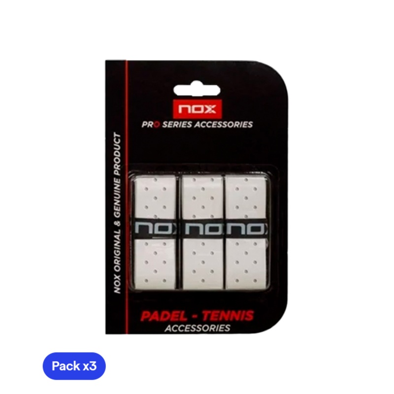Overgrips NOX Pro Perforado Blanco (Pack x3)