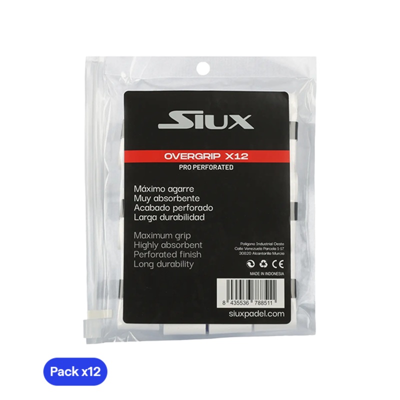 Overgrip Siux Pro perforado blanco (Pack x12)