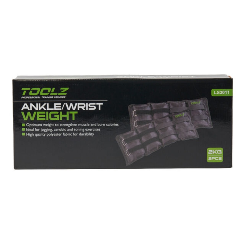 Wrist/Ankle Weight 2kg-2pcs Weighted Cuffs-Black