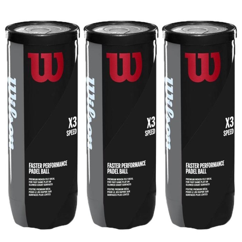 Tripack de 3 balles de padel Wilson Padel X3 Speed