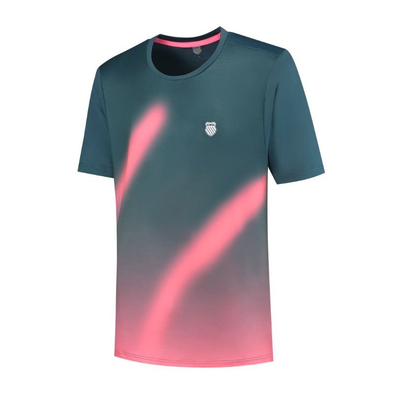 T-shirt K-Swiss Hypercourt Print Crew Vert