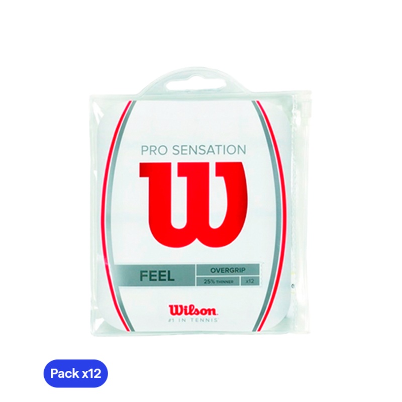 Overgrips Wilson Pro Sensation Lisos Blanco (Pack x12)