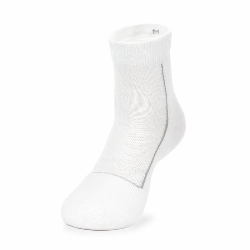 Thorlo Unisex Pickleball Light Cushion Ankle Socks (White/Grey)