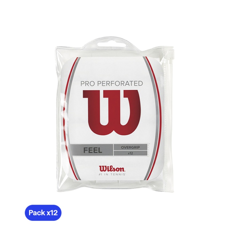 Overgrips Wilson Pro Perforados Feel Blancos (Pack x12)