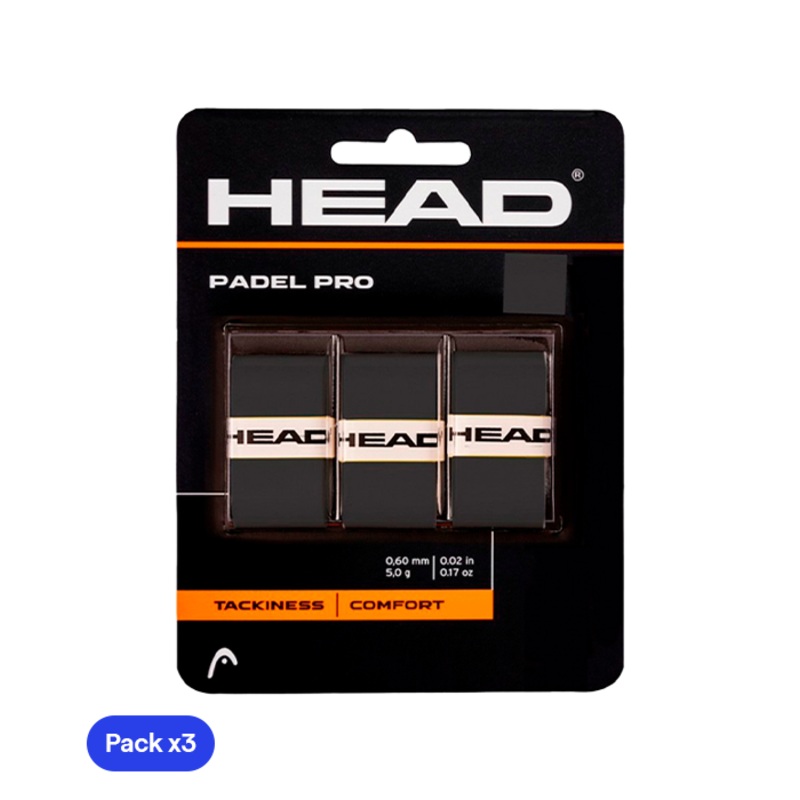 Overgrips HEAD Padel Pro Negro (Pack x3)