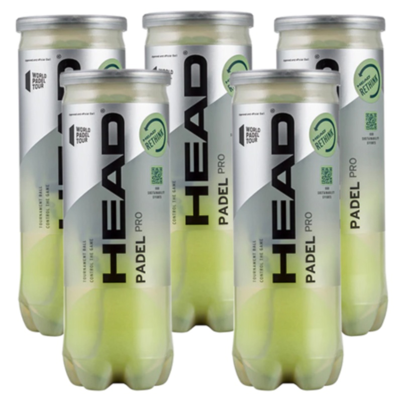 5 cans of Head Pro Padel Balls