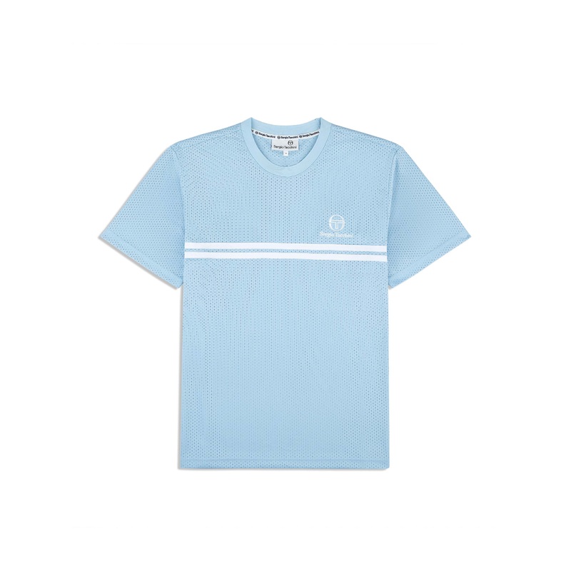 Sergio Tacchini Giacomo Mesh T -Shirt - Dutch Canal/ White