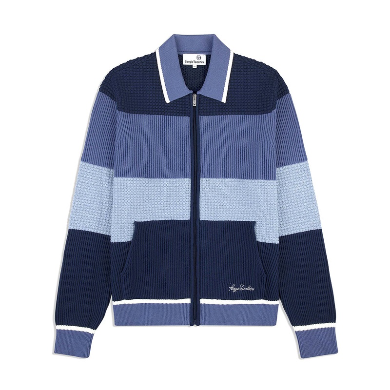 Sergio Tacchini Enzo Striped Track Jacket - Faded Denim