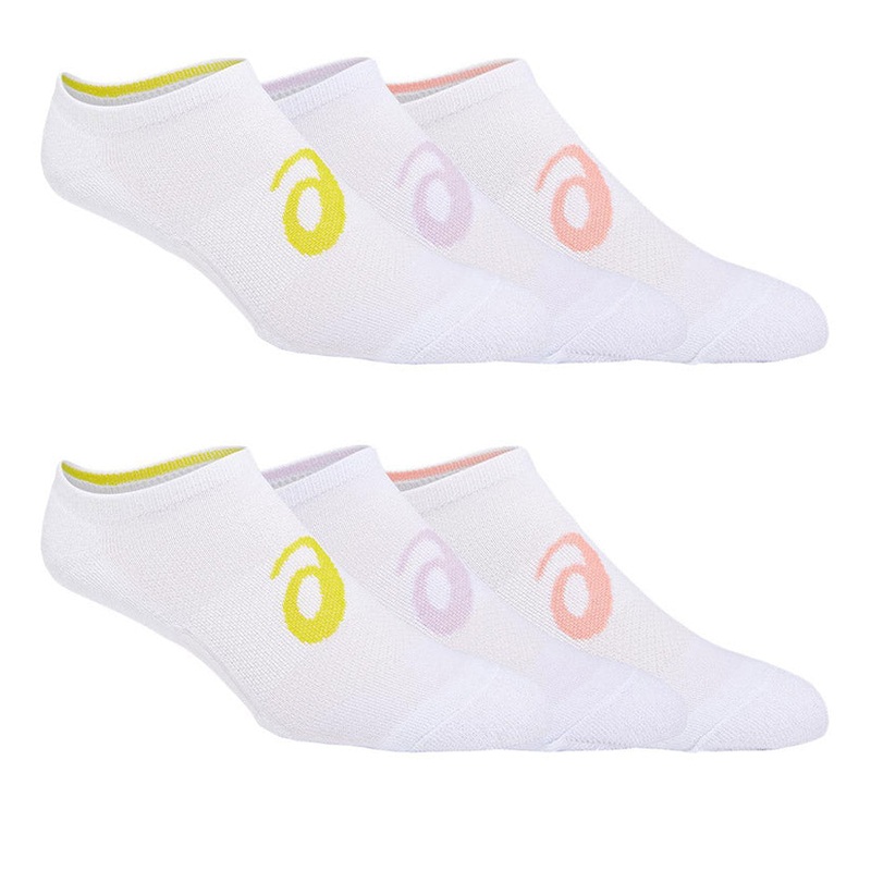 Asics Women's Invasion No Show Socks 6 Pack (Brilliant White)