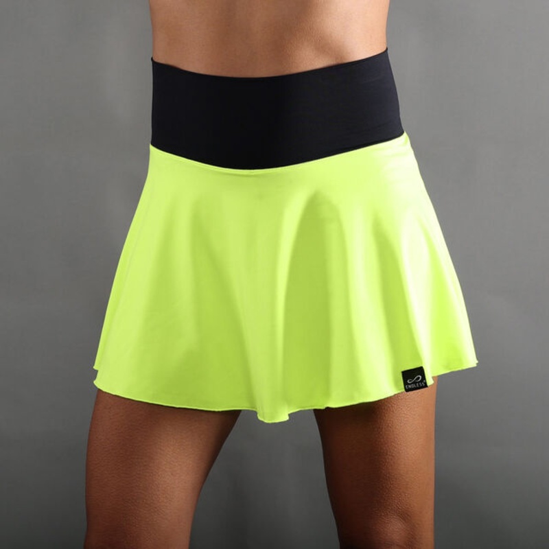Lux Ii Skirt Women - Neon Yellow, Dark Blue
