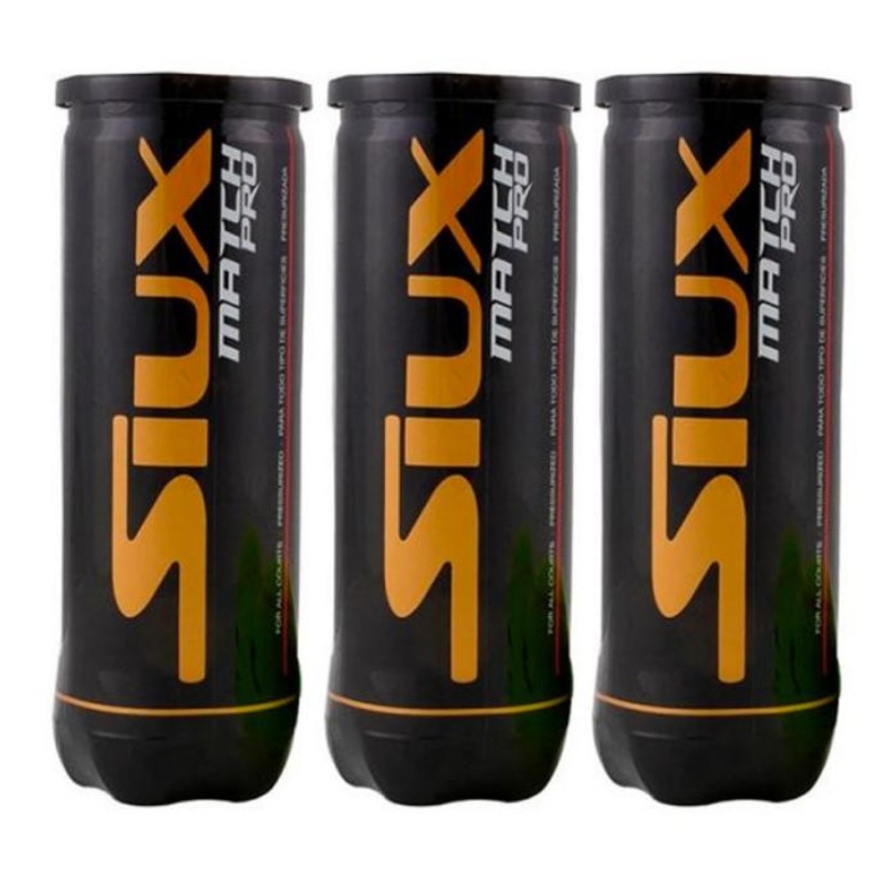 Tripack de 3 balles de padel Siux Match Pro