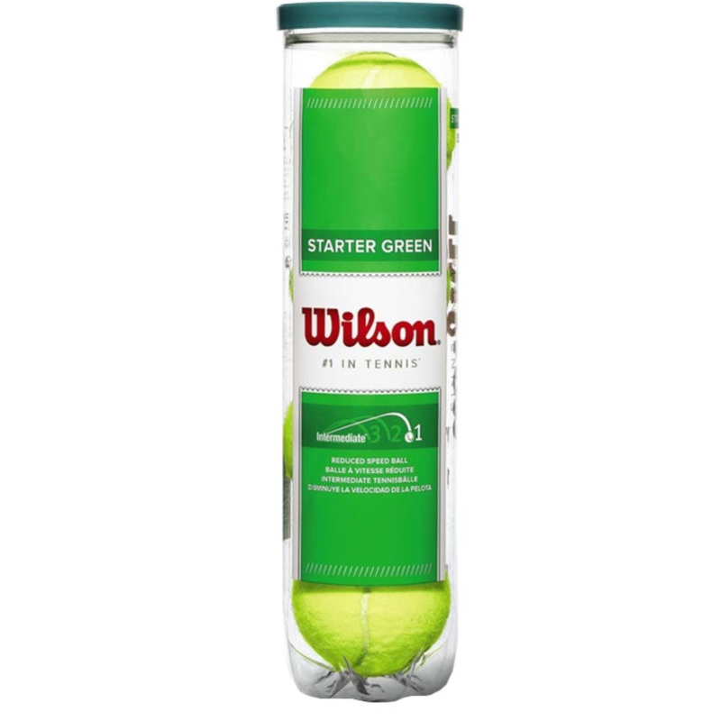 WILSON STARTER PLAY 4 Tennis Ball Tube Green Stage 1 Junior WRT137400+