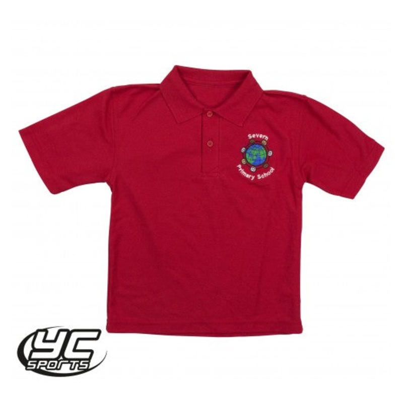 Severn Primary School Polo|3/4|5/6|7/8|JS 9/10|JM 11/12|JL 13|S|M|RED|WHITE