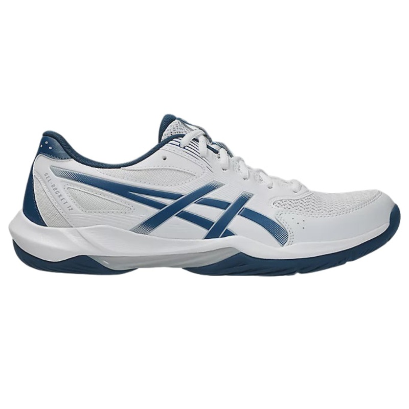 Asics Gel Rocket 12 Mens Indoor Court Shoes - White/Mako Blue
