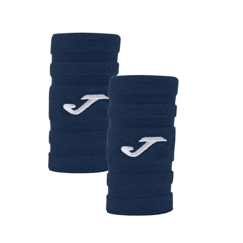 Muequera Joma Slam Pro Relieves Azul Oscuro Logo Blanco X2