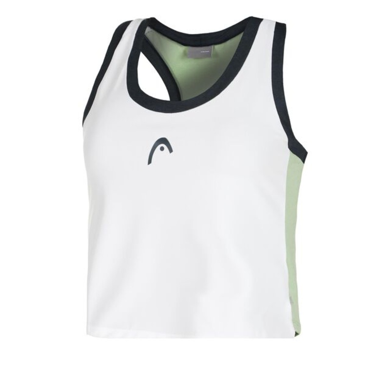 Play Crop Tank Top Women - White, Dark Blue