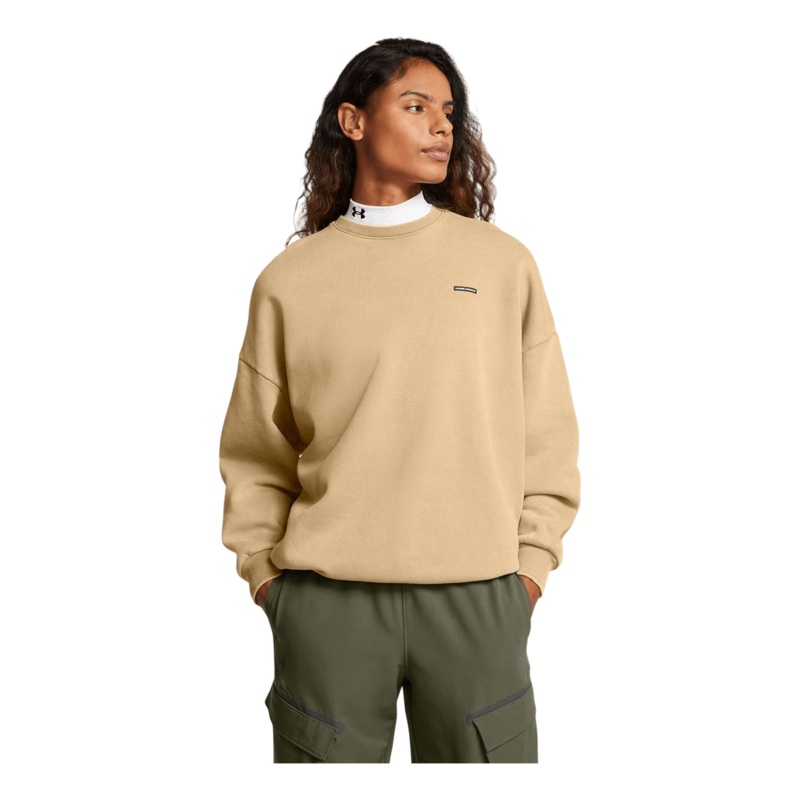 Ua Icon Hwt Flc Os Crew Camel|XS|S|M|L