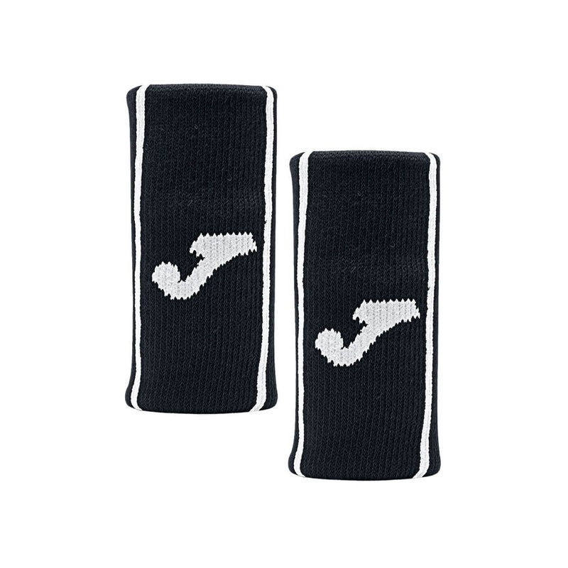 Muequera Joma Game Larga Negra Logo Blanco X2