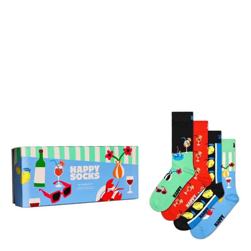 4-pack Fancy Dinner Socks Gift Light Blue