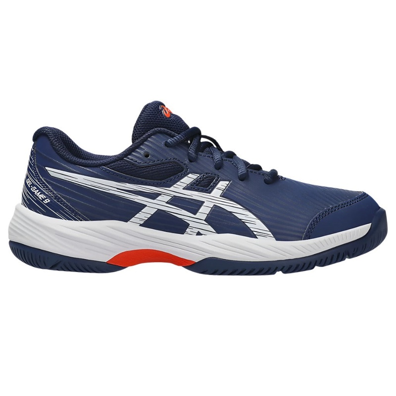 Asics Gel Game 9 GS Junior Tennis Shoes - Blue Expanse / White